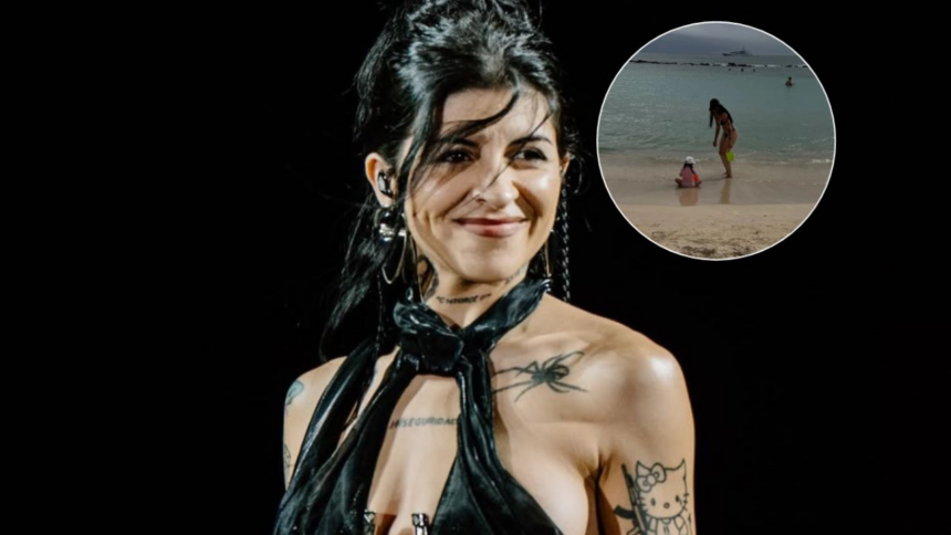 Cazzu comparte tiernas fotos en la playa con Inti tras polémica