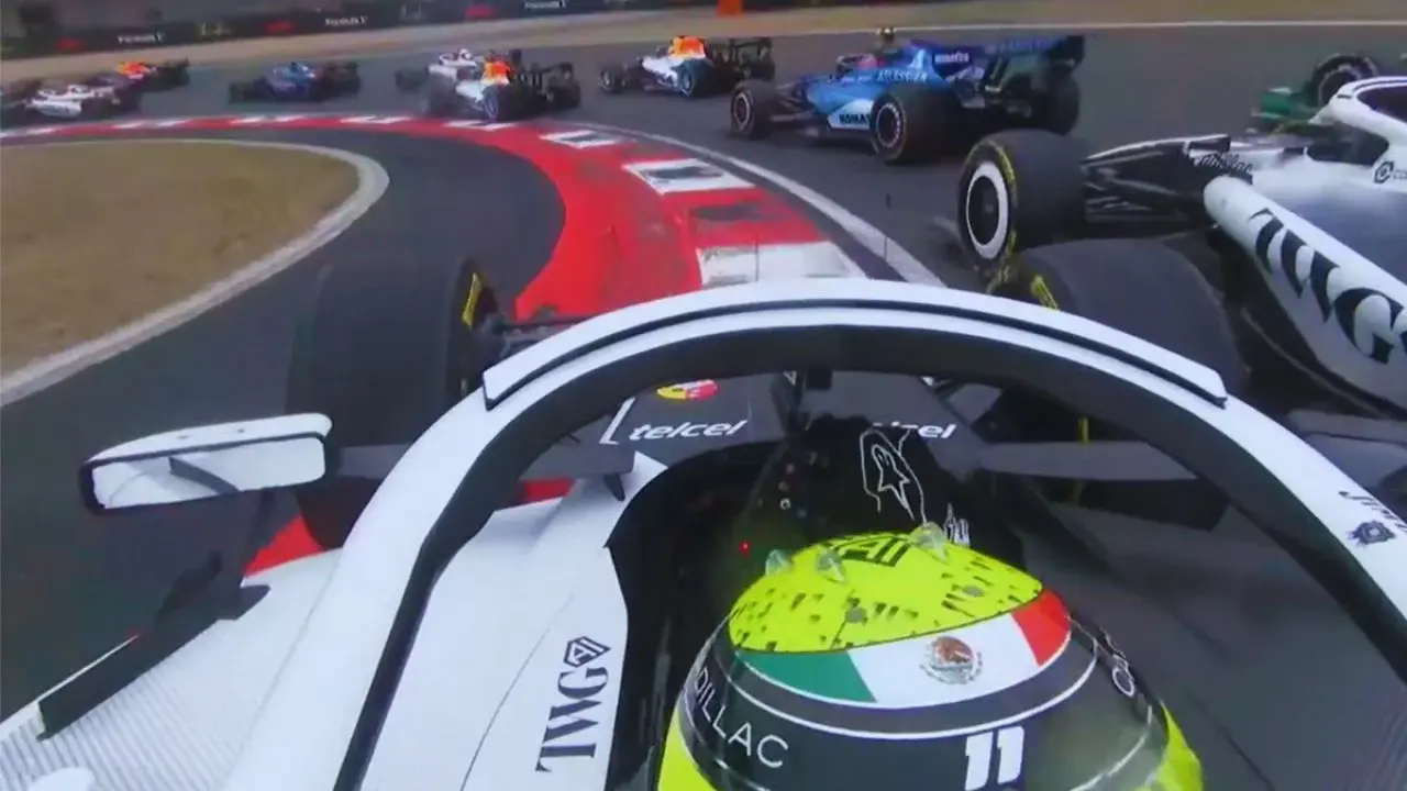 Checo Pérez se disculpa tras choque con Bottas en GP China