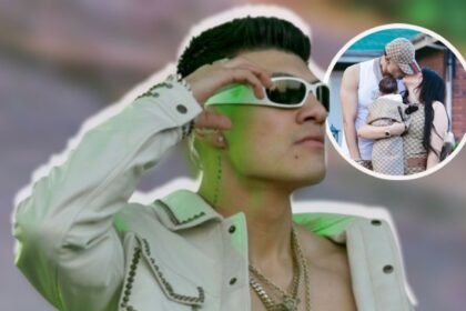 El Bogueto y Ximena Flores posan en familia con carriola Gucci