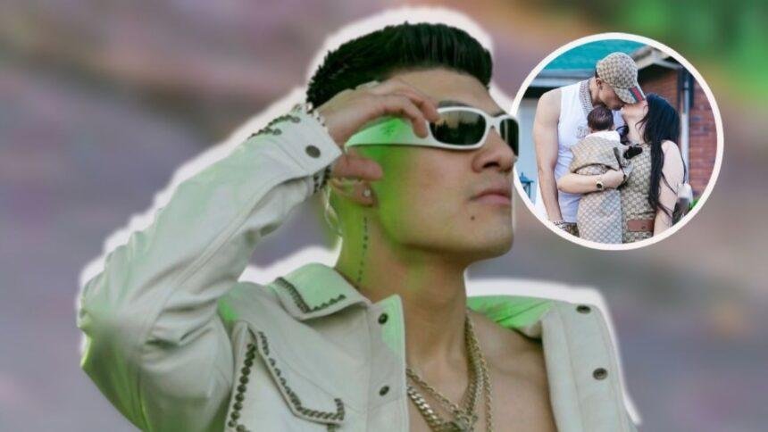 El Bogueto y Ximena Flores posan en familia con carriola Gucci