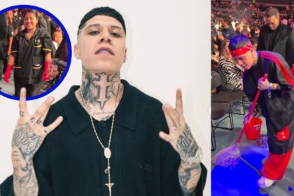 Santa Fe Klan ayuda a empleada a trapear en la UFC