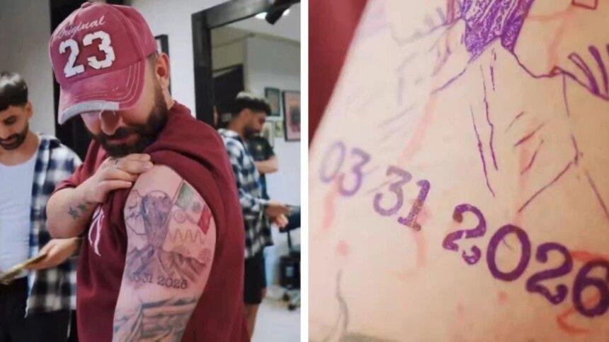 Aficionado iraquí se tatúa Cerro de la Silla y bandera de México