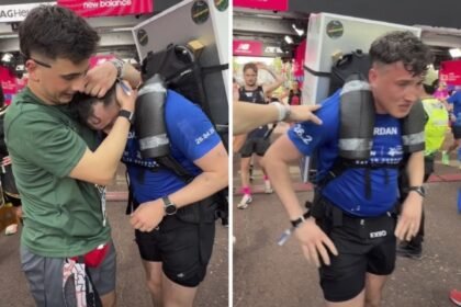 Maratonista lleva refrigerador de 25 kg para apoyar la investigación sobre Alzheimer