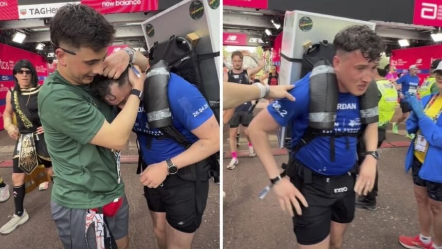 Maratonista lleva refrigerador de 25 kg para apoyar la investigación sobre Alzheimer