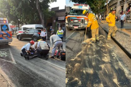 Mujer lesionada tras derrape por aceite en avenida Madero, Morelia