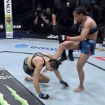 Peleadora de UFC cuestionada por patada a rival en la lona