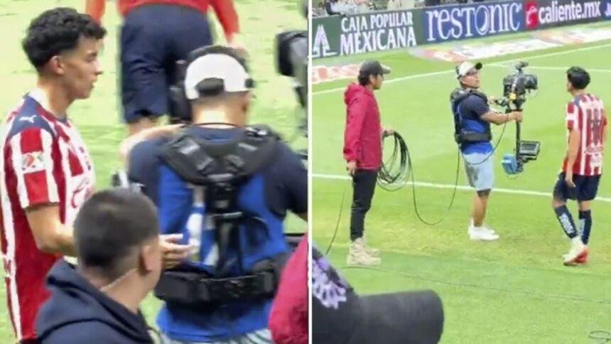 Richard Ledezma reclama a camarógrafo al salir de cambio