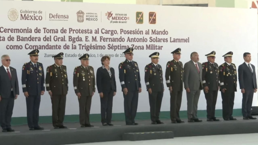 Accidente en ceremonia militar expone riesgo para la gobernadora Delfina Gómez