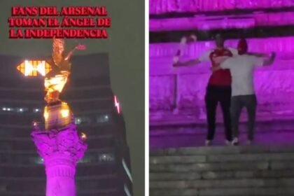 Aficionados del Arsenal generan risas al celebrar título en El Ángel