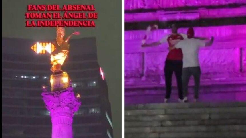 Aficionados del Arsenal generan risas al celebrar título en El Ángel