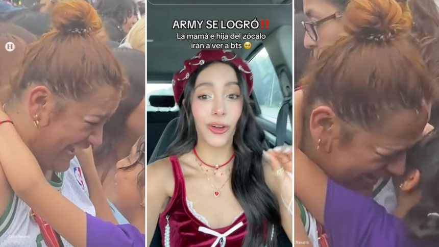 ARMY sorprende a madre e hija en el Zócalo con boletos para BTS