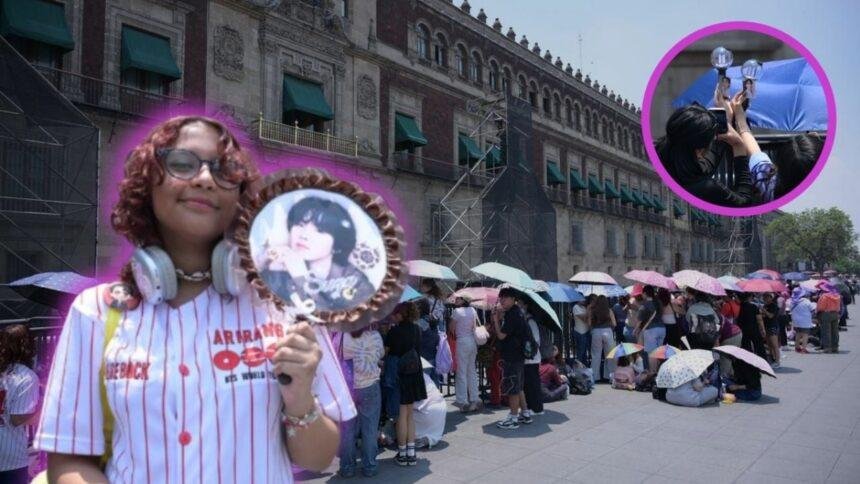 ARMYS se reúnen en el Zócalo de CDMX para ver a BTS