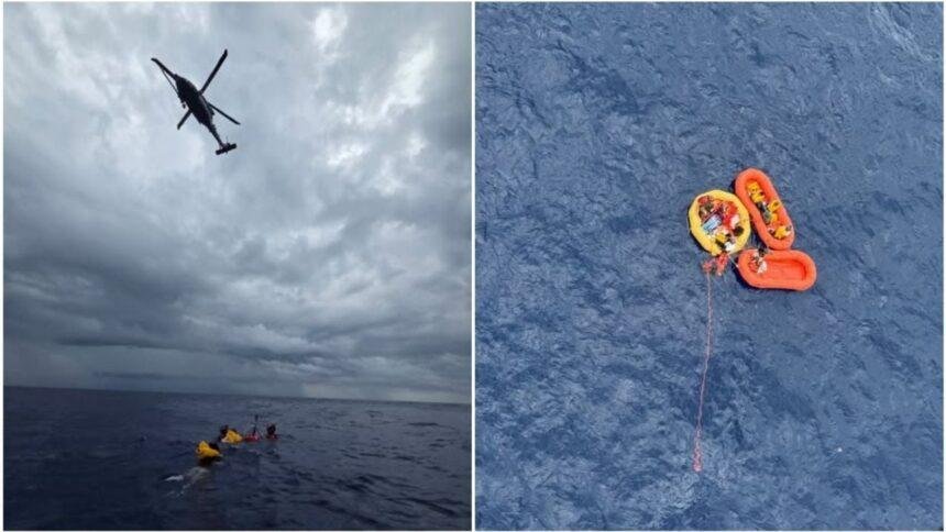 Avión se estrella en el mar; 11 sobrevivientes son rescatados