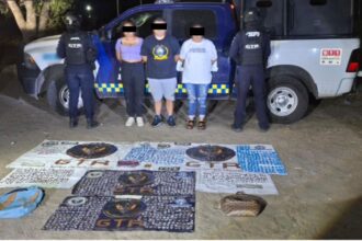Detienen a tres personas y aseguran más de 2 mil 800 drogas en Villagrán