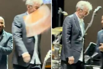 Eric Clapton detuvo su concierto en España tras ser golpeado con un vinilo
