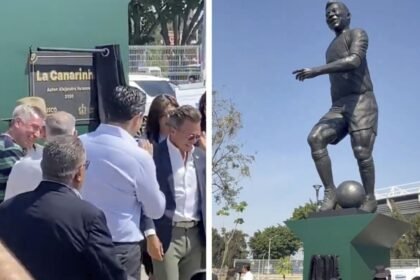 Estatua de Pelé inaugurada en el Estadio Jalisco de Guadalajara