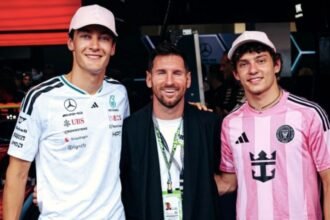 Messi sorprende en el Gran Premio de Miami al subirse al auto de Antonelli