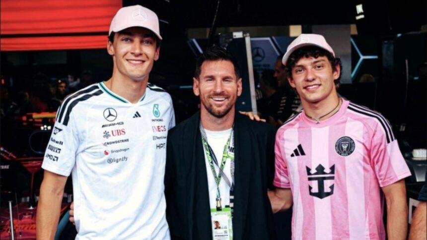 Messi sorprende en el Gran Premio de Miami al subirse al auto de Antonelli