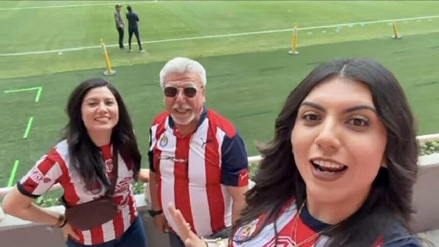 Padre sorprendido por sus hijas en viaje a Guadalajara para el partido