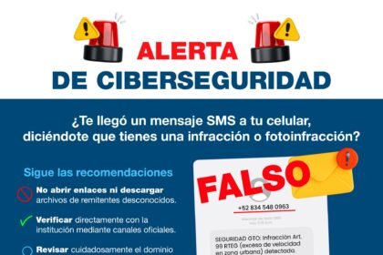 Secretaría de Seguridad y Paz advierte sobre posible fraude en infracciones.
