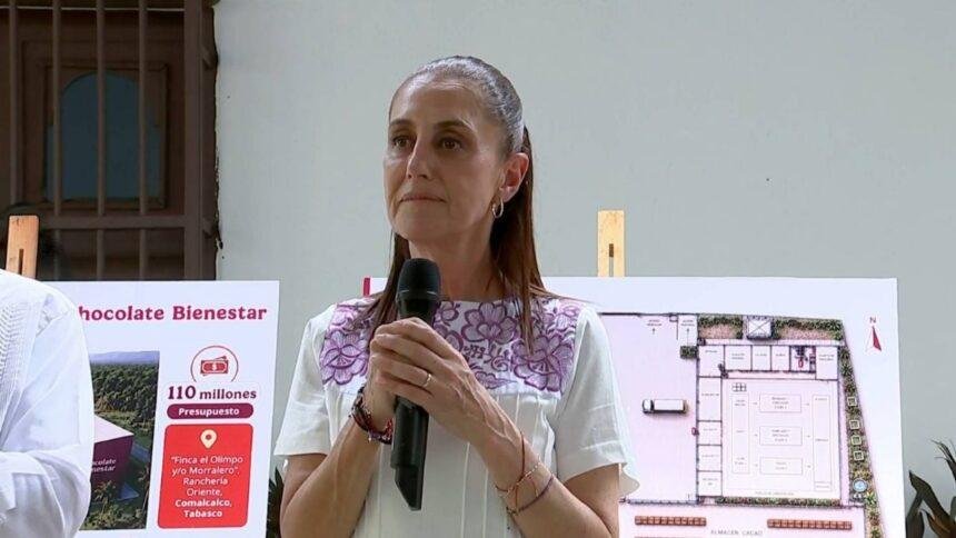 Sheinbaum reitera apoyo incondicional a López Obrador en gira por Tabasco.