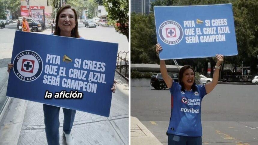 Xóchitl Gálvez apoya a Cruz Azul en la final contra Pumas
