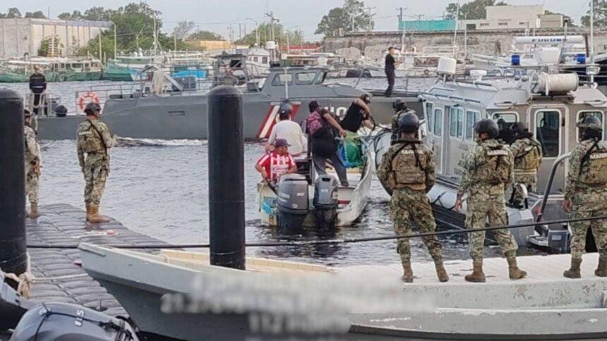 aseguran embarcacion con combustible para pesca submarina ilegal en yucatan Aseguran embarcación con combustible para pesca submarina ilegal en Yucatán