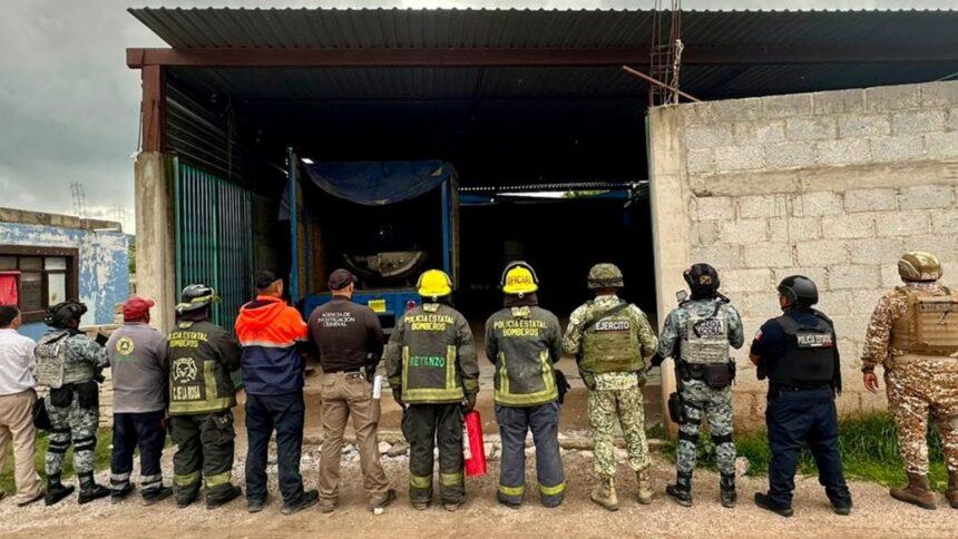 Aseguran inmueble en Puebla con más de 17 mil litros de combustible almacenados.