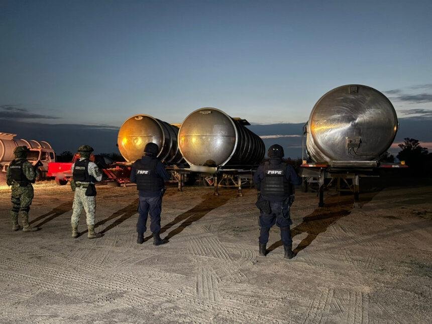 Aseguran seis autotanques con residuos de hidrocarburo en Manuel Doblado
