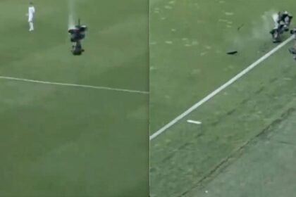 Cámara se desploma en pleno partido entre Hungría y Kazajistán