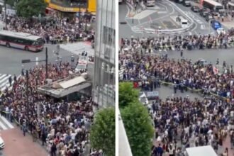 Fans desbordan calles en Japón tras la goleada a Túnez