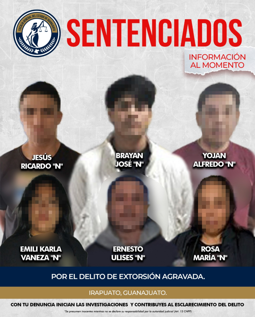 Fiscalía General del Estado de Guanajuato desarticula banda de extorsionadores en Irapuato