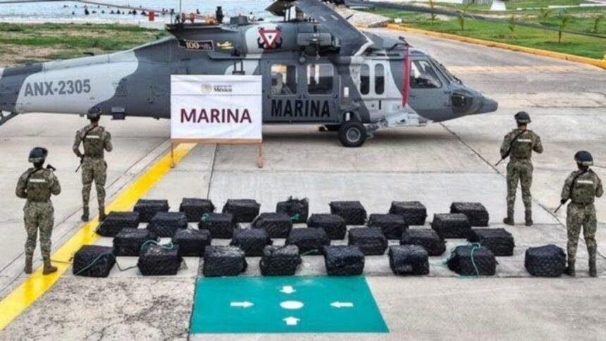 García Harfuch informa sobre decomiso de más de tres toneladas de cocaína.