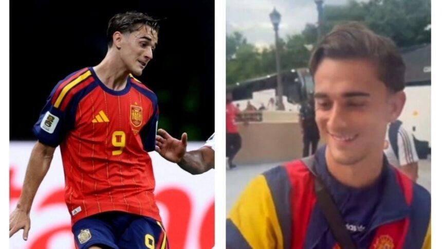 gavi sonrie por el piropo de un aficionado en el Gavi sonríe por el piropo de un aficionado en el Mundial