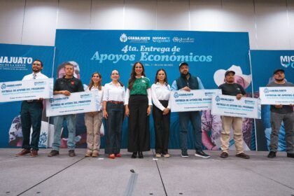 Gobernadora Libia Dennise otorga apoyos a migrantes en Guanajuato