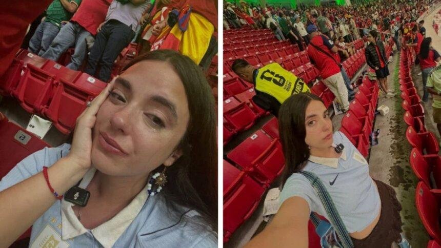 Influencer uruguaya criticada por fotos llorando tras eliminación del Mundial