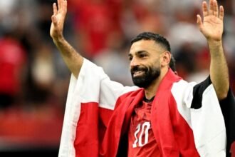 Mohamed Salah y los jugadores de Egipto celebran en Vancouver su histórico triunfo