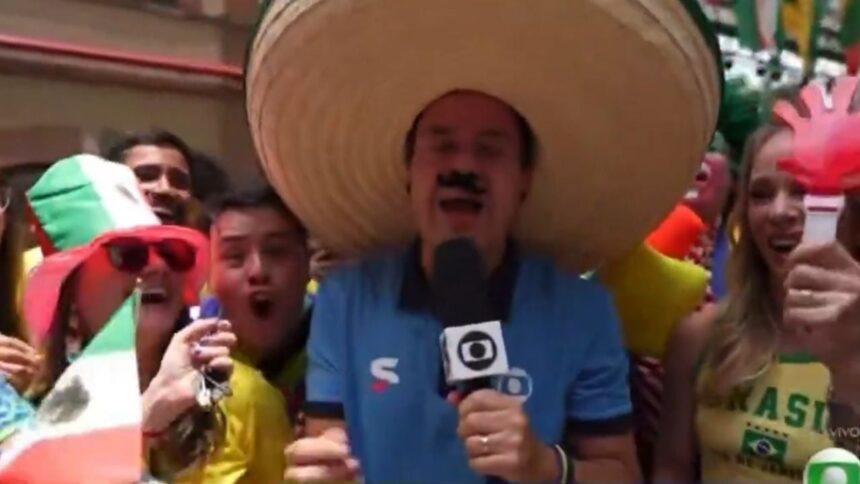 Reportero brasileño se vuelve viral por bigote falso y tequila mexicano