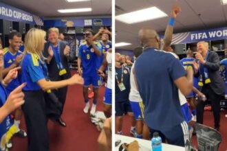 Reyes de Países Bajos celebran su primer punto en el Mundial