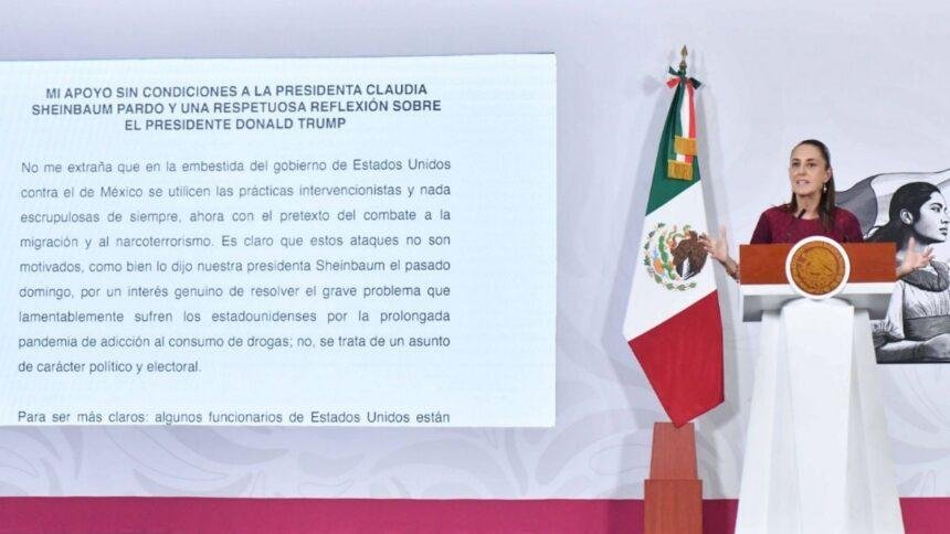 Sheinbaum agradece a López Obrador por su apoyo en carta reciente