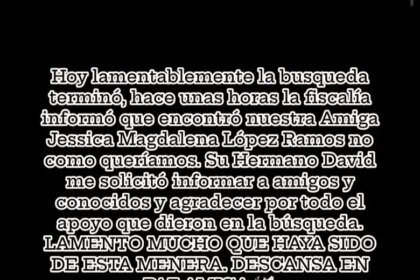 Termina trágicamente búsqueda de Jessica Magdalena; hallan su cuerpo en León
