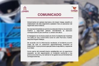Accidente vial involucra a trabajador de JUMAPA en Celaya