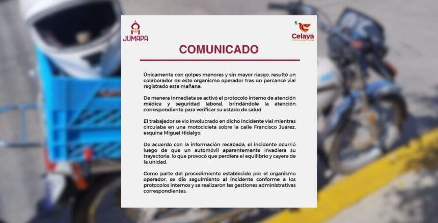 accidente vial involucra a trabajador de jumapa en celaya Accidente vial involucra a trabajador de JUMAPA en Celaya