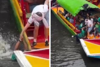 Aficionado inglés salva a mexicana caída en trajinera de Xochimilco