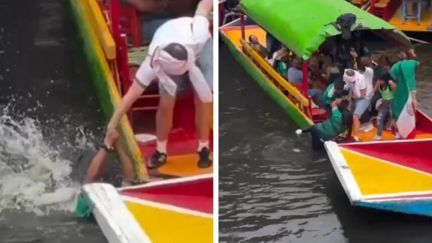Aficionado inglés salva a mexicana caída en trajinera de Xochimilco