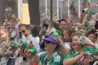 Aficionados llevan chihuahuas a embajada británica antes del México-Inglaterra