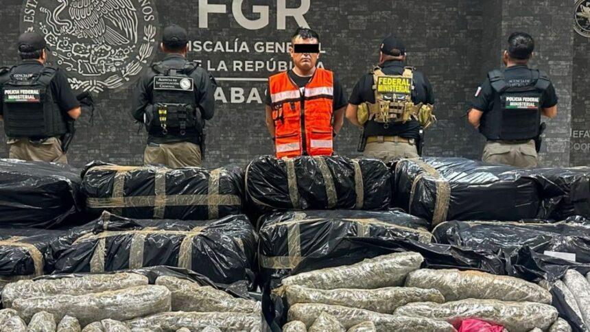 aseguran en tabasco mas de una tonelada de marihuana oculta Aseguran en Tabasco más de una tonelada de marihuana oculta en camión