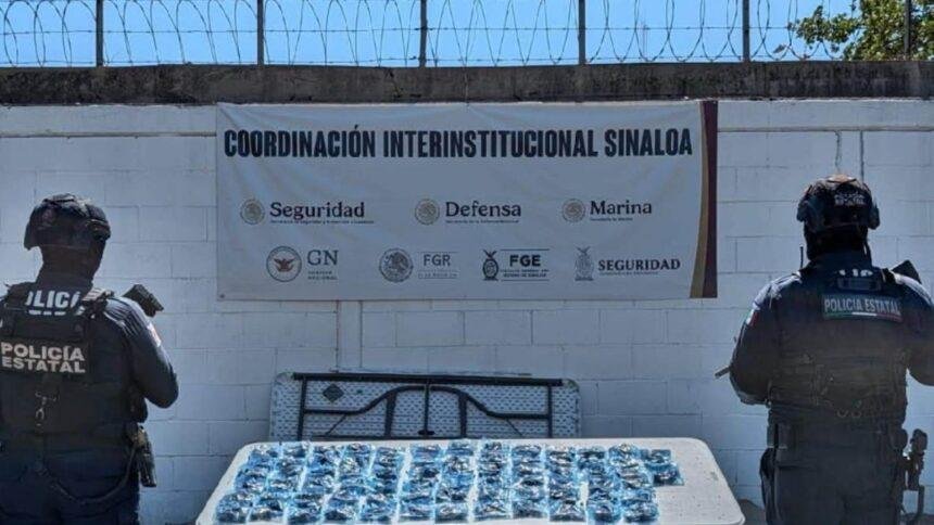 Aseguran marihuana oculta en llanta cerca de plaza comercial en Culiacán.