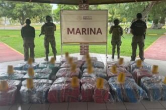 Aseguran más de una tonelada de cocaína en buque en costas de Michoacán