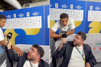 bellingham atiende a reportero venezolano ignorado por seleccionados ingleses Bellingham atiende a reportero venezolano ignorado por seleccionados ingleses